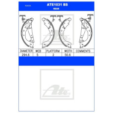 ATE BRAKE SHOE SET REAR-TOYOTA