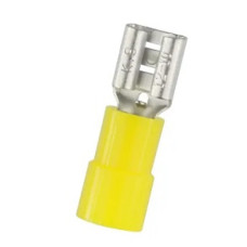 EASI-LUG YELLOW FEMALE SPADE 6.3MM 6PC
