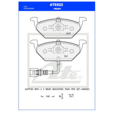 ATE822 D3295 ATE DISC PAD FRNT-AUDI