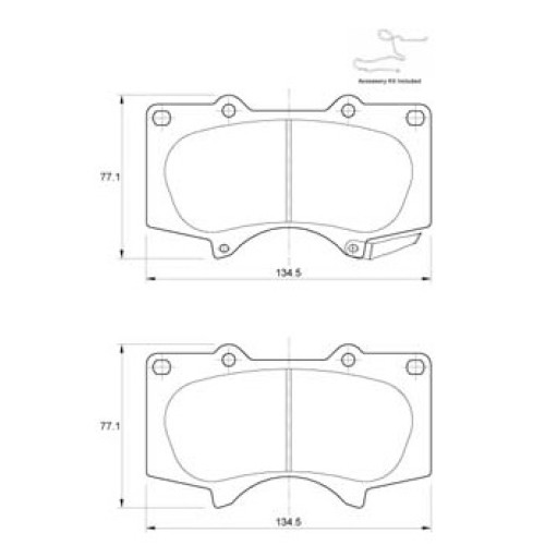 D3554 SAFELINE BRAKE PADS FRNT-HILUX