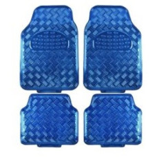 CAR MATS - PVC+ALLUMINIUM 4PC BLUE