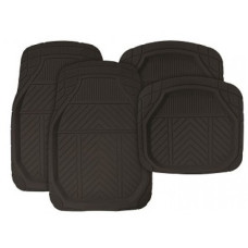 CAR MATS- RUBBER  DEEP THROUGH 4PC BLK