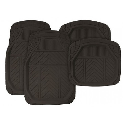 CAR MATS- RUBBER DEEP THROUGH 4PC BLK CAR MATS- RUBBER DEEP THROUGH 4PC BLK