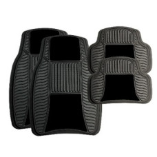 CAR MATS- VELOUR RUBBER 4PCE BLK