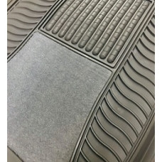 CAR MATS - VELOUR RUBBER 4PCE GREY