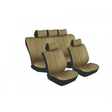 SEAT COVER- GALAXY 11PCE BEIGE/BLACK