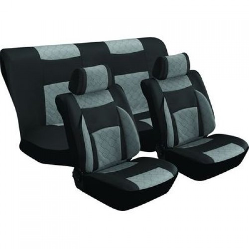 SEATCOVERS- MAJESTIC B/GR 8PC SEATCOVERS- MAJESTIC B/GR 8PC