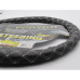 STEERING WHEEL COVER BLACK LEATHER/WHITE