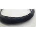 STEERING WHEEL COVER BLK LEATHER SILICON