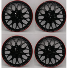 WHEEL COVERS 14 SET ICE BLACK/RED RIM