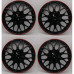 WHEEL COVERS 14 SET ICE BLACK/RED RIM