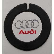 LICENSE DISC HOLDER AUDI WHITE 90MM