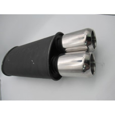 EXHAUST BOX UNIVERSAL TWIN SS OVAL