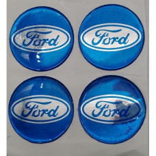 DECALS-FORD 60MM BLUE+CHROME