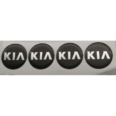 DECALS - KIA 50X50MM BLK+CHROME
