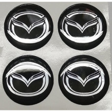 DECALS-MAZDA 45MM BLK+CHROME SET