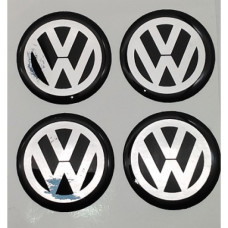 DECALS-VW 45MM BLACK & CHROME(THICK)