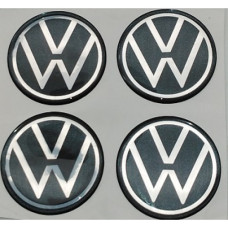 DECALS-VOLKSWAGEN BLACK+CHRM (THIN) 60MM