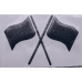 GEL BADGE - BLACK FLAG 100X60MM