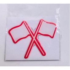 GEL BADGE - RED AND WHITE FLAG