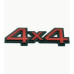 PLASTIC BADGE- 4X4 BLACK AND RED