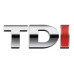 PLASTIC BADGE TDI TD CHROME I RED
