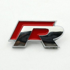 STEEL BADGE - VW R 50MM RED
