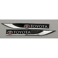 STEEL BADGE-BLACK TOYOTA FENDER BADGE