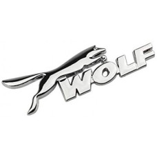 STEEL BADGE - WOLF (SILVER) 95MM