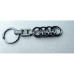 KEYRING-AUDI LOGO BLACK S/STEEL