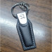 KEYRING-PEUGEOT LEATHER STRAP+LOGO BLK