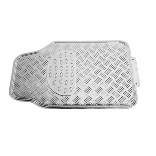CAR MATS- PVC+ ALLUMINIUM 4PC SILVER CAR MATS- PVC+ ALLUMINIUM 4PC SILVER