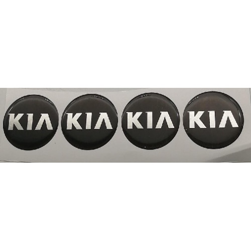 DECALS - KIA 50X50MM BLK+CHROME DECALS - KIA 50X50MM BLK+CHROME