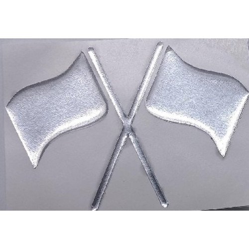 GEL BADGE - CHROME FLAG 100X60MM GEL BADGE - CHROME FLAG 100X60MM