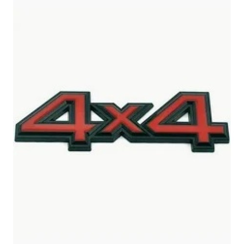 PLASTIC BADGE- 4X4 BLACK AND RED