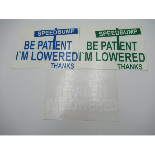 VINYL STICKER- BE PATIENT I'M LOWERED